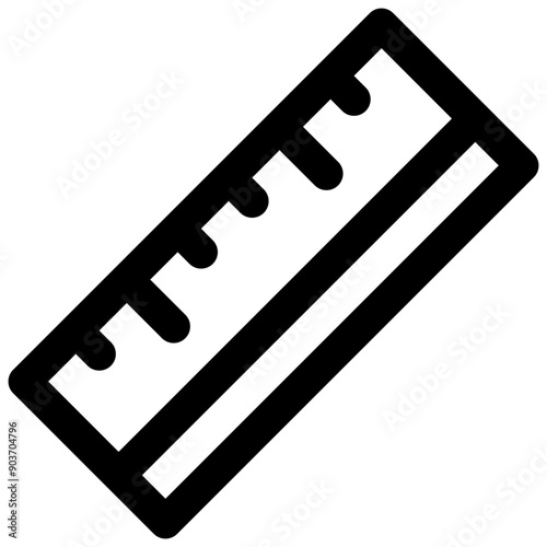 Ruler. Editable stroke vector icon.