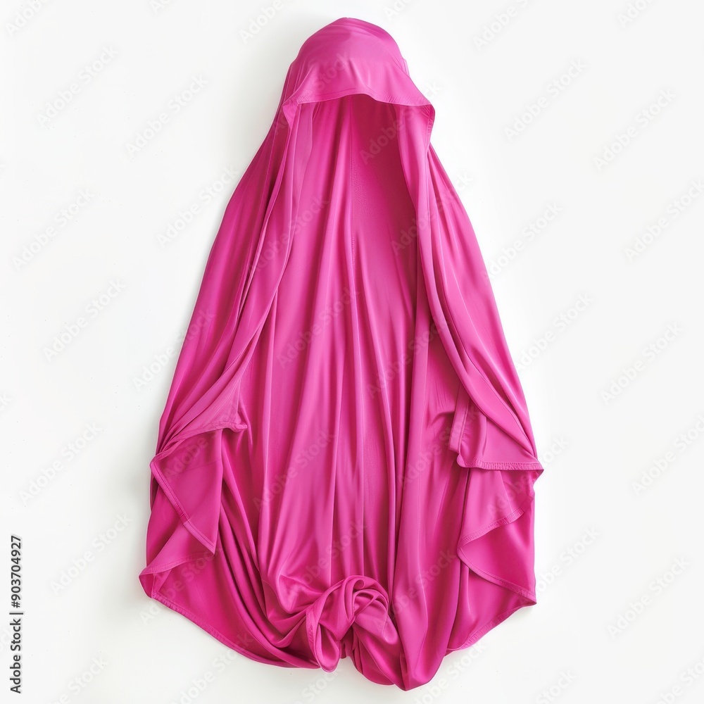 Fuchsia beach cover-up isolated on white background Fuchsia beach cover-up isolated on white background