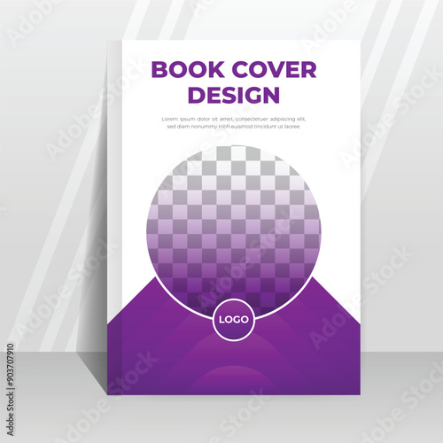 Minimal book cover page design one side vector template