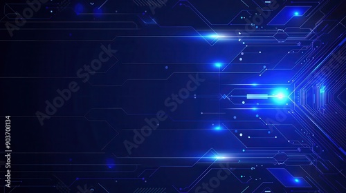 A futuristic blue digital background with glowing lights and circuit patterns, ideal for tech-themed projects and designs.