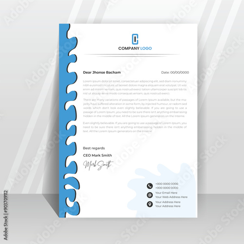 Print ready unique letterhead design vector template 