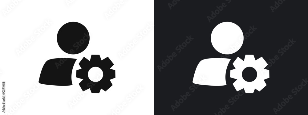 Administrator icon linear graphics set vector in black Administrator icon linear graphics set vector in black