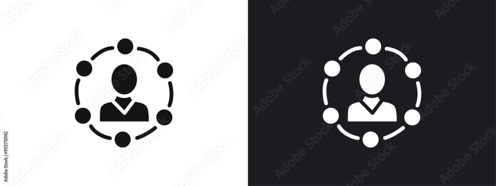 Affiliate marketing icon linear graphics set vector in black Affiliate marketing icon linear graphics set vector in black