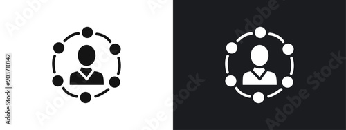 Affiliate marketing icon linear graphics set vector in black