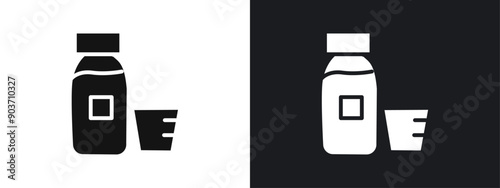 cough syrup icon linear graphics set vector in black