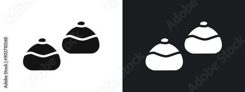 belgian buns icon linear graphics set vector in black