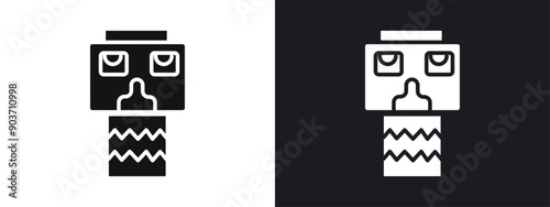 Totem icon linear graphics set vector in black