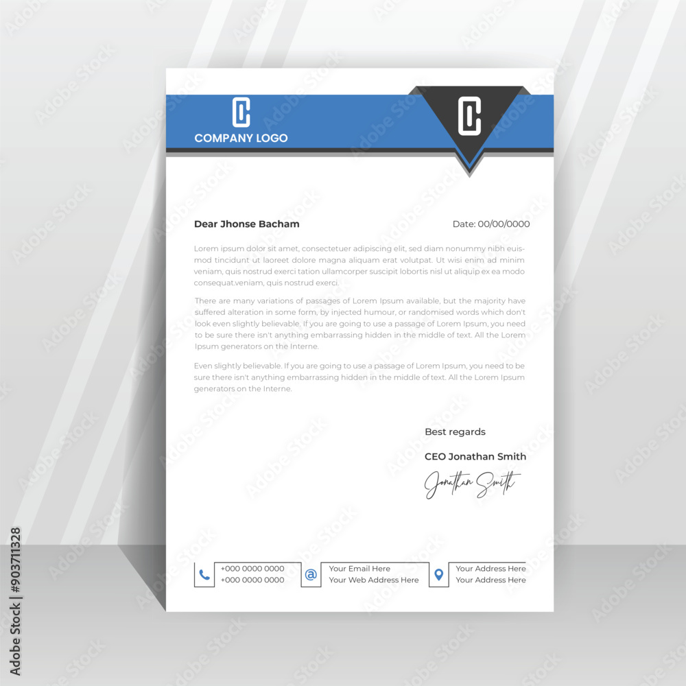 Unique letterhead design vector template Unique letterhead design vector template