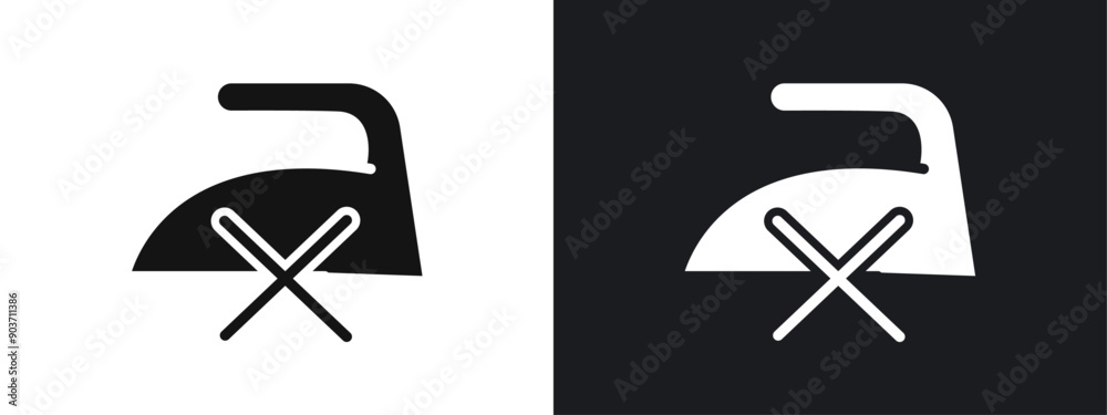 Do not iron icon linear graphics set vector in black Do not iron icon linear graphics set vector in black