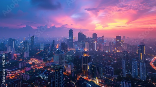 Wallpaper Mural Stunning Cityscape at Sunset Torontodigital.ca