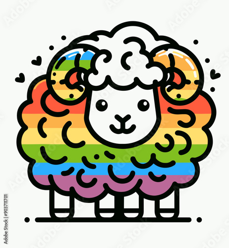  Sheep With LGBTQ Rainbow Pride Flag Funny Pround Mom Dad of Gay Lesbian Ally  Vector Clipart 