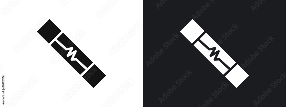 Electric fuse icon linear graphics set vector in black Electric fuse icon linear graphics set vector in black
