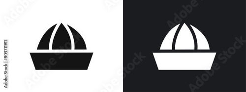 Lemon squeezer icon linear graphics set vector in black