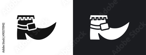 Leprechaun boot icon linear graphics set vector in black