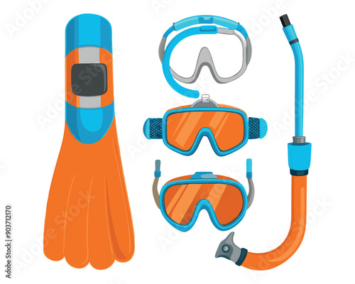 Set Snorkeling vector illustration vector design