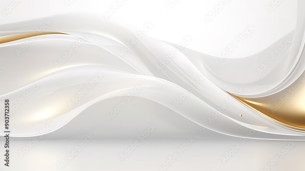 Abstract white and gold wavy background. Abstract white and gold wavy background.