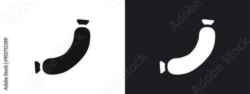 sausages icon linear graphics set vector in black