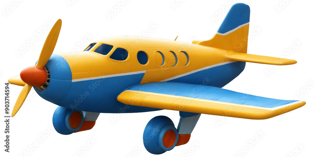 Toy airplane airplane yellow blue color red propeller PNG 3d cartoon airplane Toy airplane airplane yellow blue color red propeller PNG 3d cartoon airplane