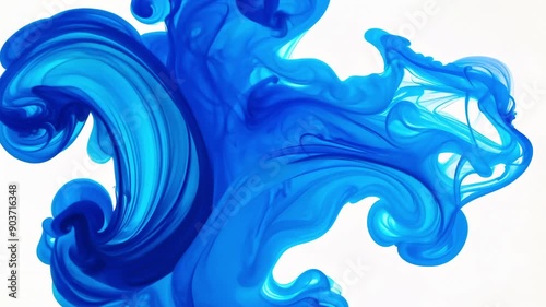 Paint Blue color Ink drop in water, Motion color explosion smoke, Blue pink color fluid splash vapor cloud on glitter dust texture on with background