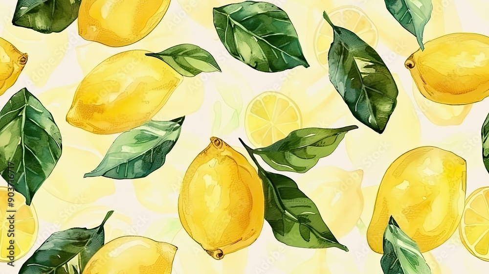 watercolor lemon pattern watercolor lemon pattern