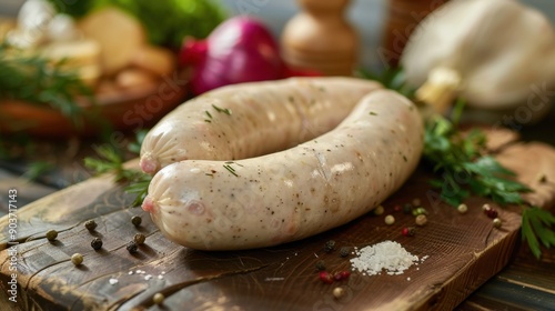 white Bavarian sausages photo