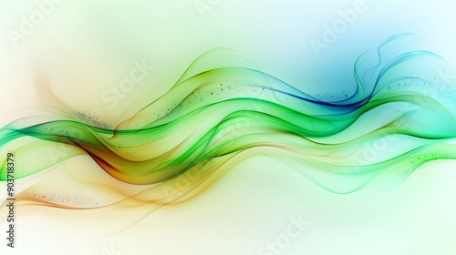 beautiful abstract and colorful fluid flow background, main colors are green and yellow on bright background
 photo