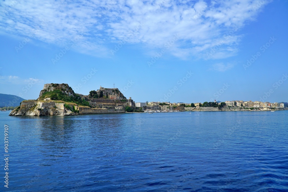 Naklejka premium View of Corfu Island in Ionian Sea in Greece.