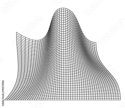 Abstract warped grid on a white background