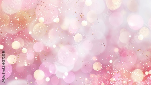 Sparkling background, dust pink and gold soft lights, watercolor style