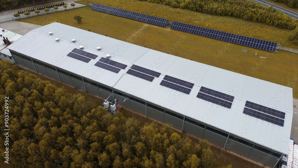 Obraz premium European solar energy farm for green power