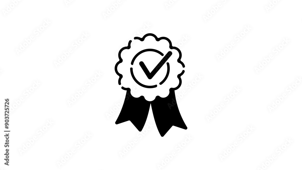 Check mark award icon , black isolated silhouette Check mark award icon , black isolated silhouette
