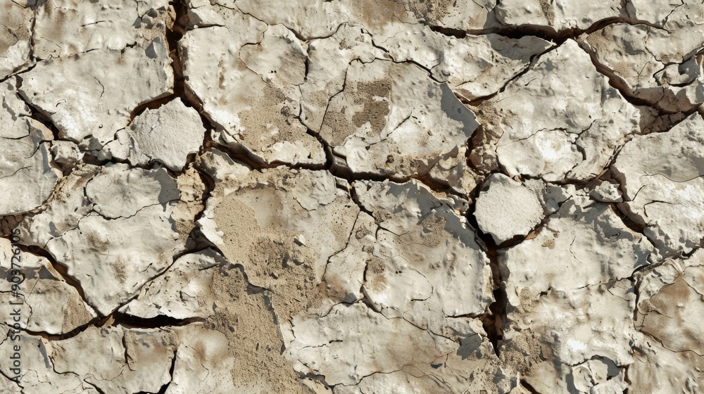 A cracked and broken rock surface with a lot of dirt and debris A cracked and broken rock surface with a lot of dirt and debris