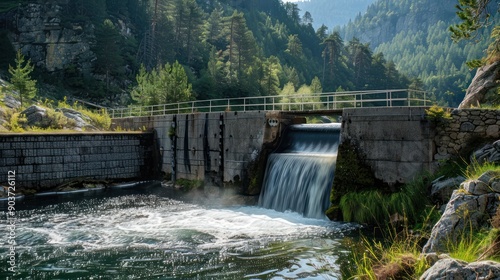 Small hydropower plant integrated into a natural setting