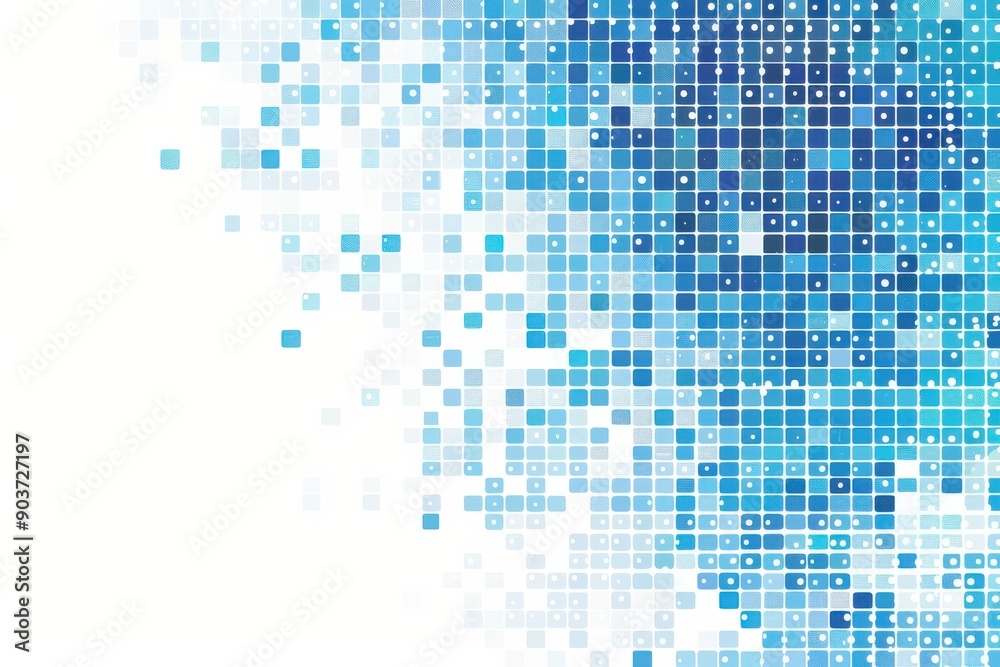 Abstract blue pixel grid background