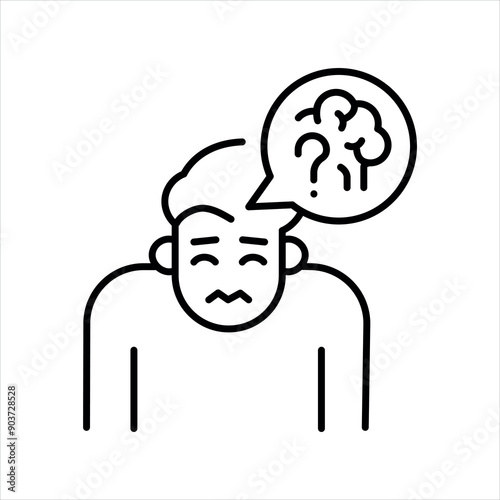 Dissociative disorders line color icon Sign for web page