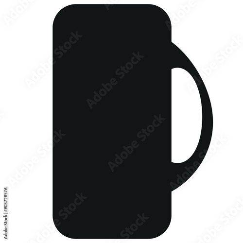 icon in the shape of a rectangular beer glass filled with a black background, for the Oktoberfest holiday