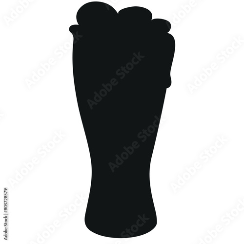 icon in the shape of a beer glass of weizen filled with a black background, for the Oktoberfest holiday