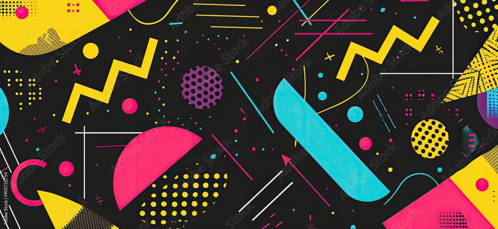 Colorful Geometric Design with Grid Lines Colorful Geometric Design with Grid Lines
