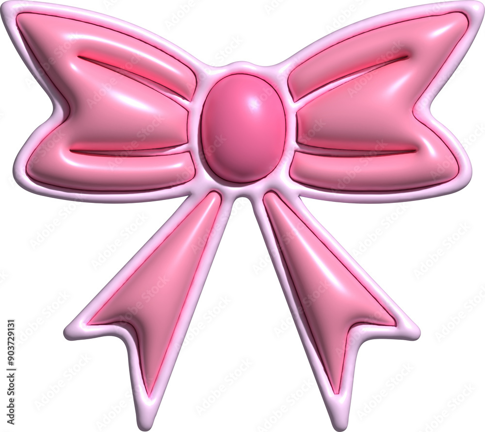 Naklejka premium 3D Coquette Simple Bow Element Pink