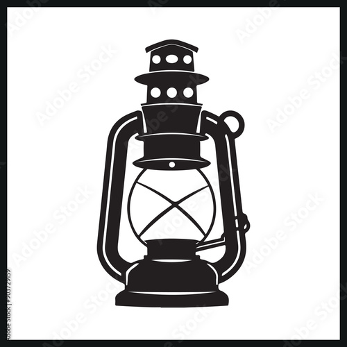 Vintage Camping Lantern Silhouette clipart