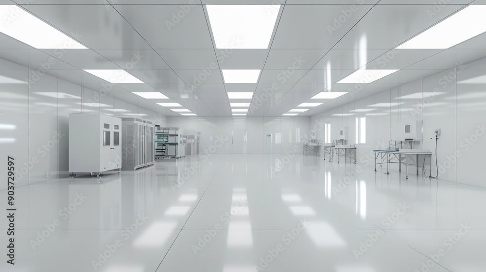 Cleanroom environment in an electronics manufacturing plant Cleanroom environment in an electronics manufacturing plant