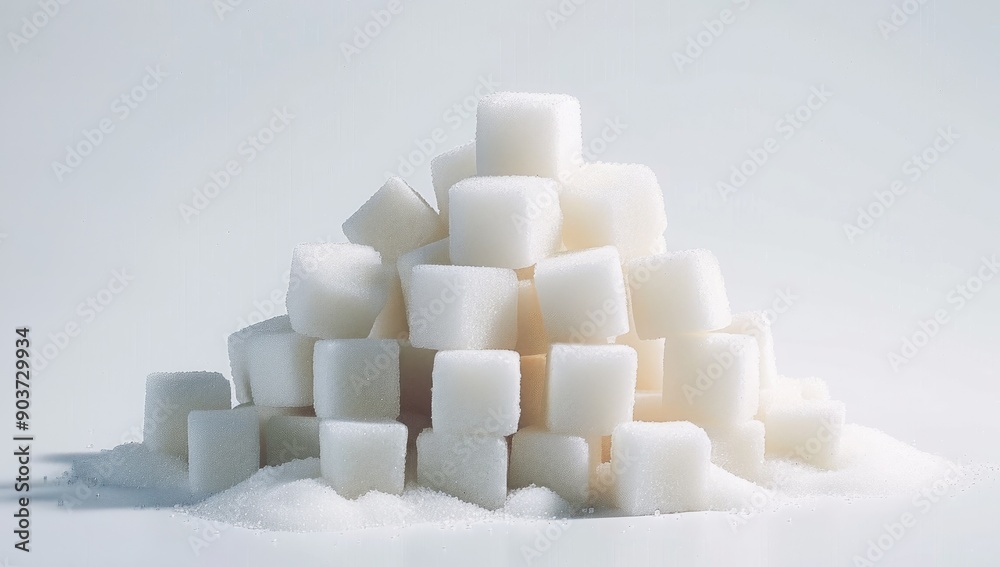 Pile of White Sugar Cubes Pile of White Sugar Cubes