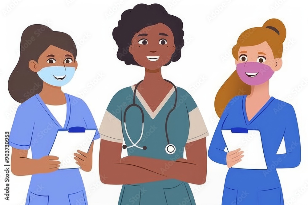 Group of diverse healthcare professionals teamwork in medical field vector illustration inclusive and professional design Group of diverse healthcare professionals teamwork in medical field vector illustration inclusive and professional design