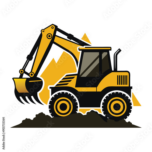 bulldozer isolated on white