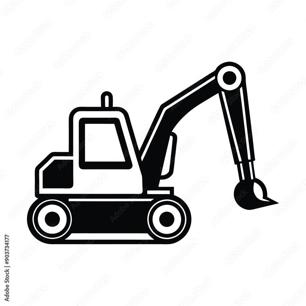 Naklejka premium excavator and shovel