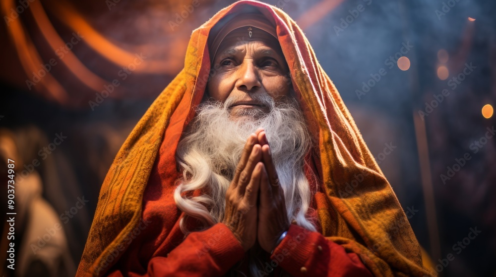 Elderly woman in prayer, illuminated by sunlight, embodying spiritual contemplation and faith Elderly woman in prayer, illuminated by sunlight, embodying spiritual contemplation and faith