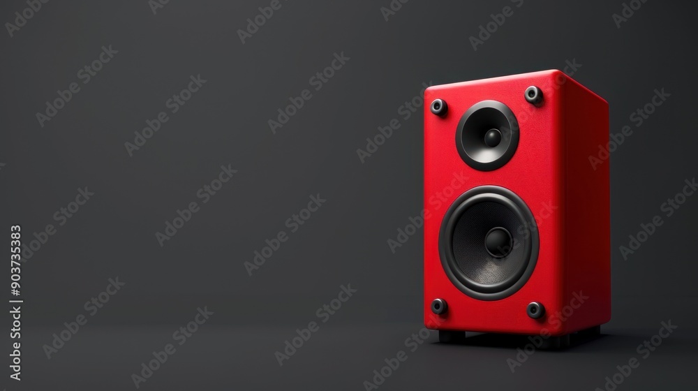 red box speaker sound on black background red box speaker sound on black background