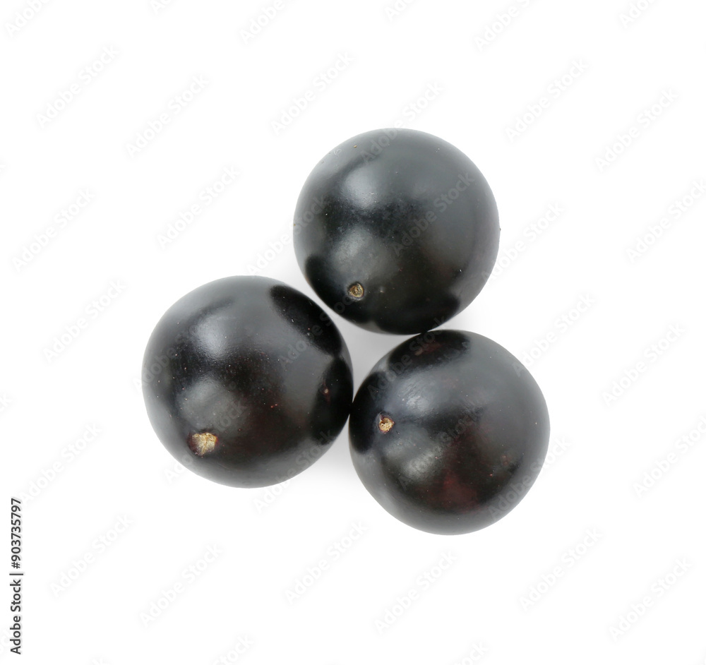 Fresh ripe black currant berries isolated on white, top view Fresh ripe black currant berries isolated on white, top view