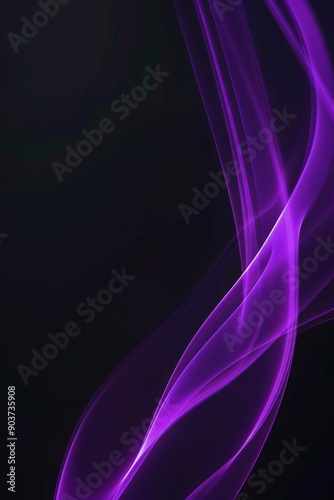 Abstract background wallpaper. purple glowing smoke line on black, aroma sticks vapor blured. Flowing wave lines. Futuristic technology concept. digital dynamic elegant flow, technology concept photo