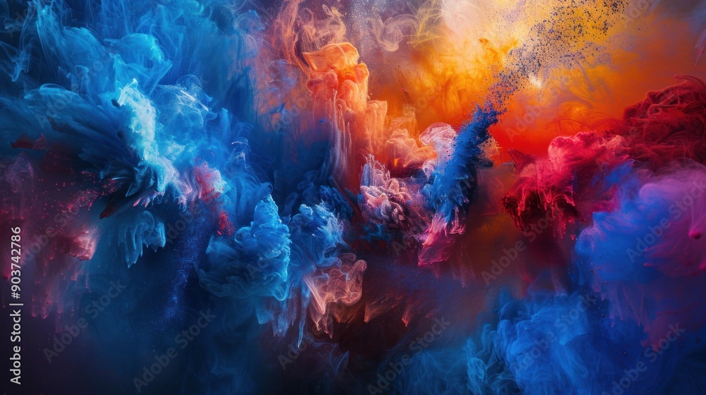 Abstract Colorful Swirling Paint Explosion Abstract Colorful Swirling Paint Explosion